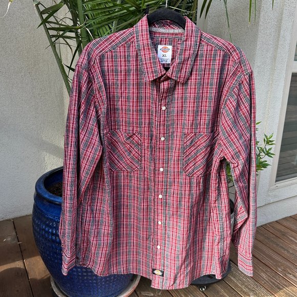 DICKIES Snap Front Work Shirt - XL - Picture 1 of 7